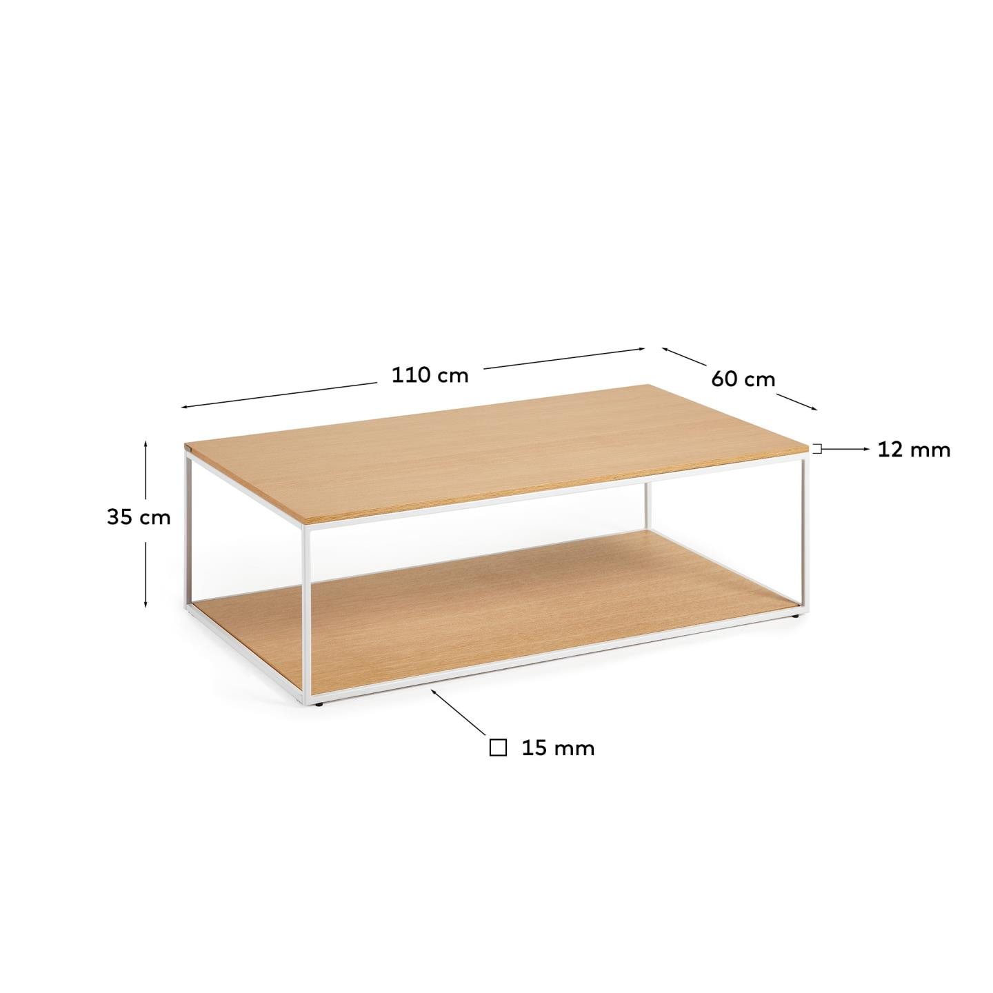 Kave Home Salontafel 'Yoana' Eikenhout, 110 x 60cm
