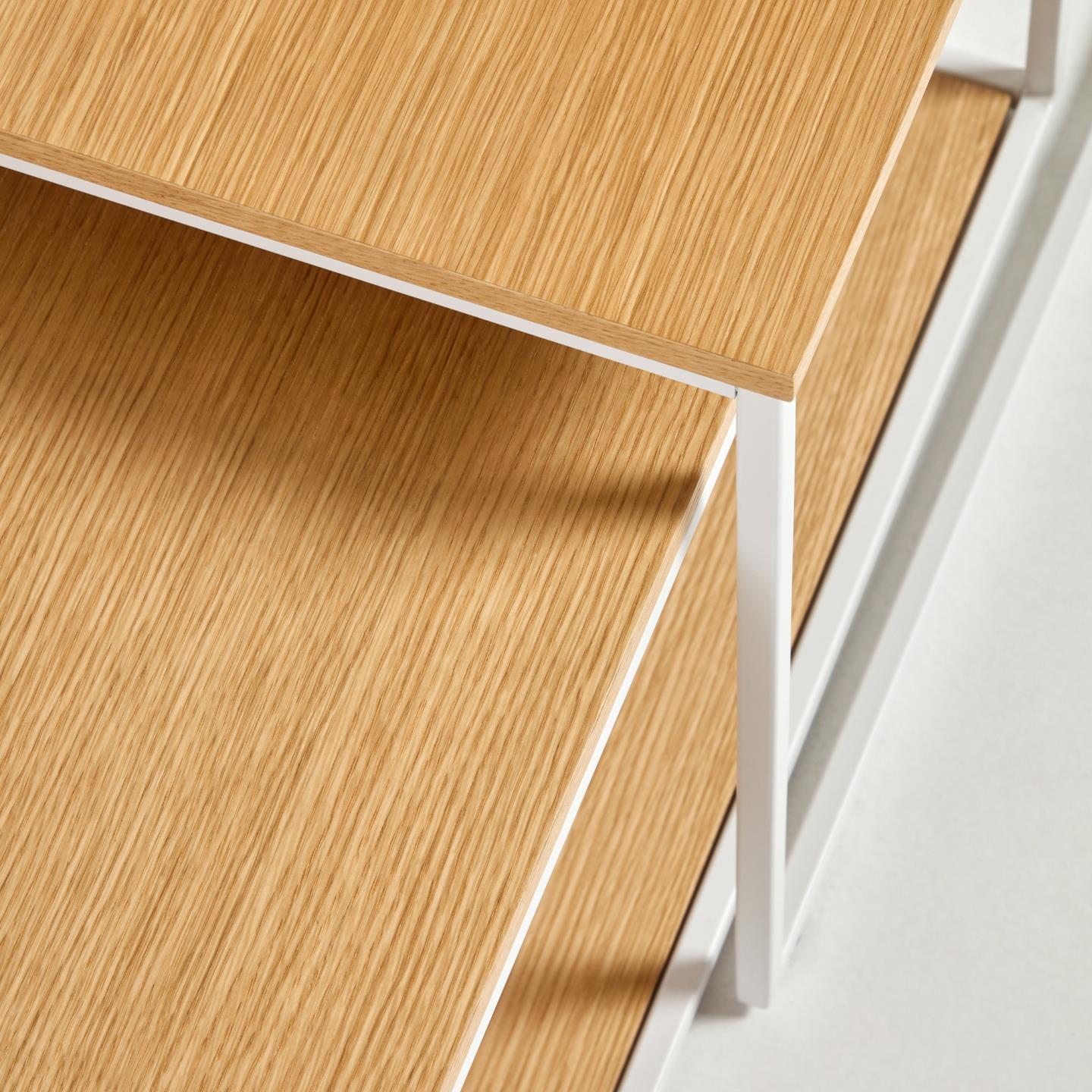 Kave Home Salontafel 'Yoana' Eikenhout, Set van 2 stuks, kleur Wit