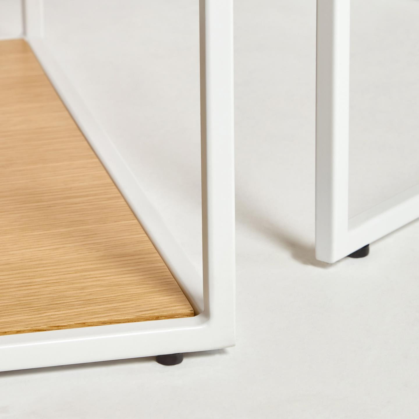 Kave Home Salontafel 'Yoana' Eikenhout, Set van 2 stuks, kleur Wit