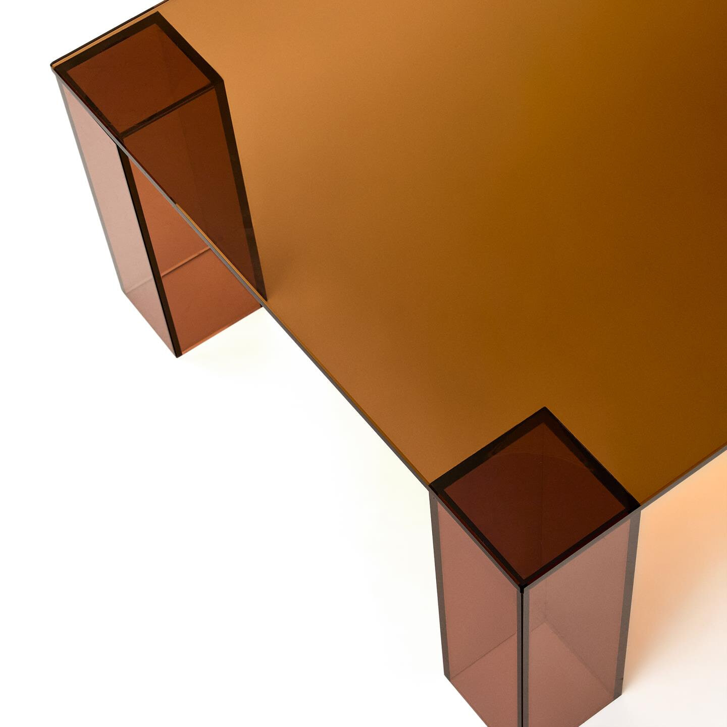 Kave Home Salontafel 'Adularia' Glas, 140 x 60cm, kleur Bruin