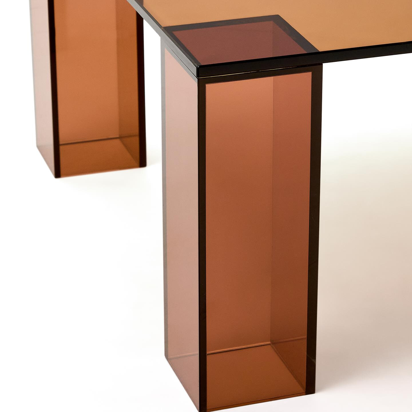 Kave Home Salontafel 'Adularia' Glas, 140 x 60cm, kleur Bruin
