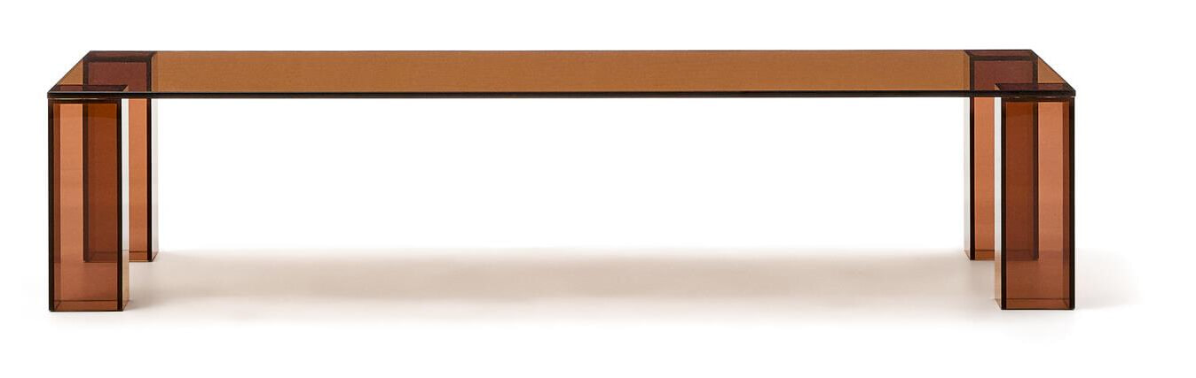 Kave Home Salontafel 'Adularia' Glas, 140 x 60cm, kleur Bruin