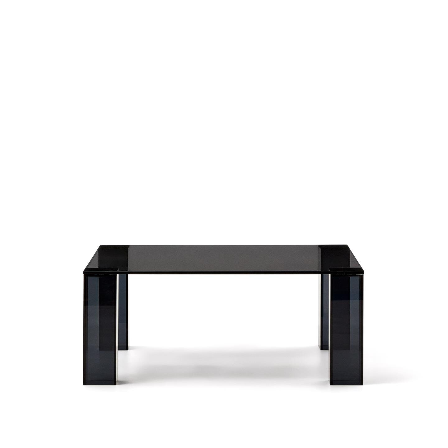Kave Home Salontafel 'Adularia' Glas, 85 x 85cm, kleur Donkergrijs