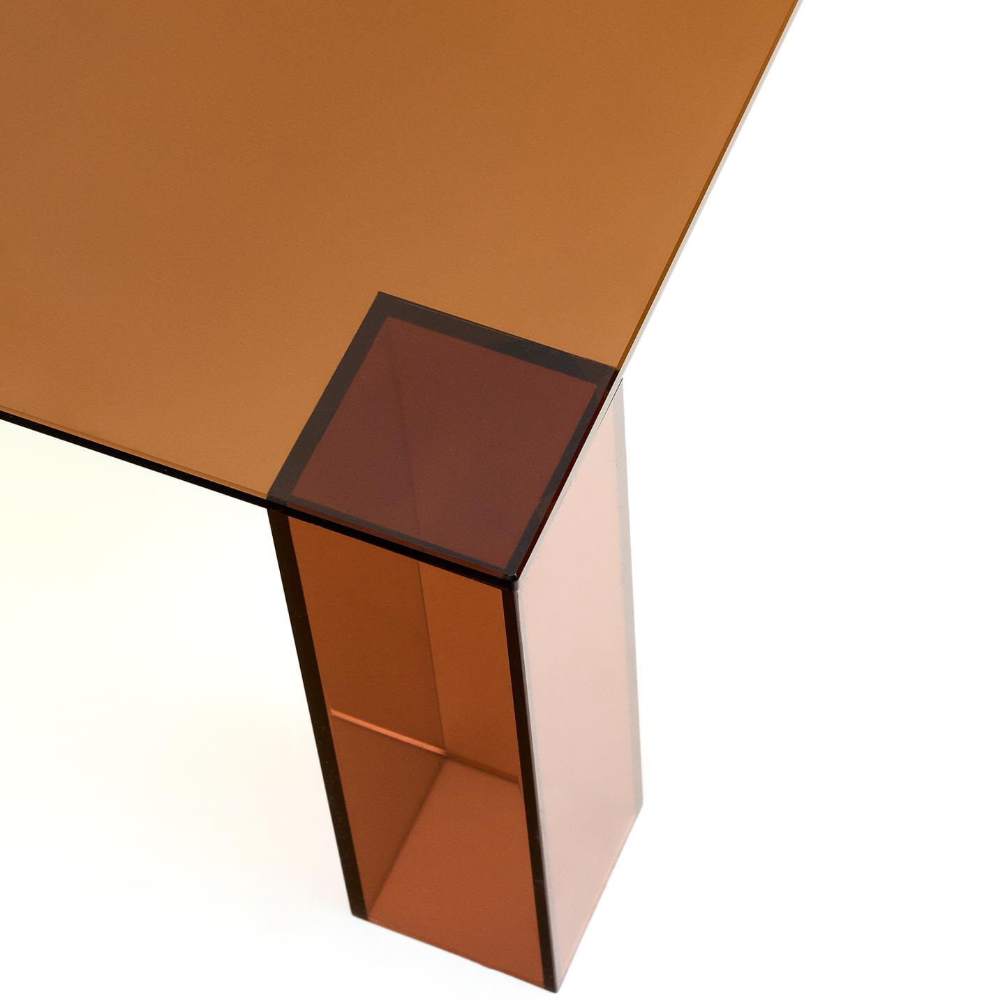 Kave Home Salontafel 'Adularia' Glas, 85 x 85cm, kleur Bruin