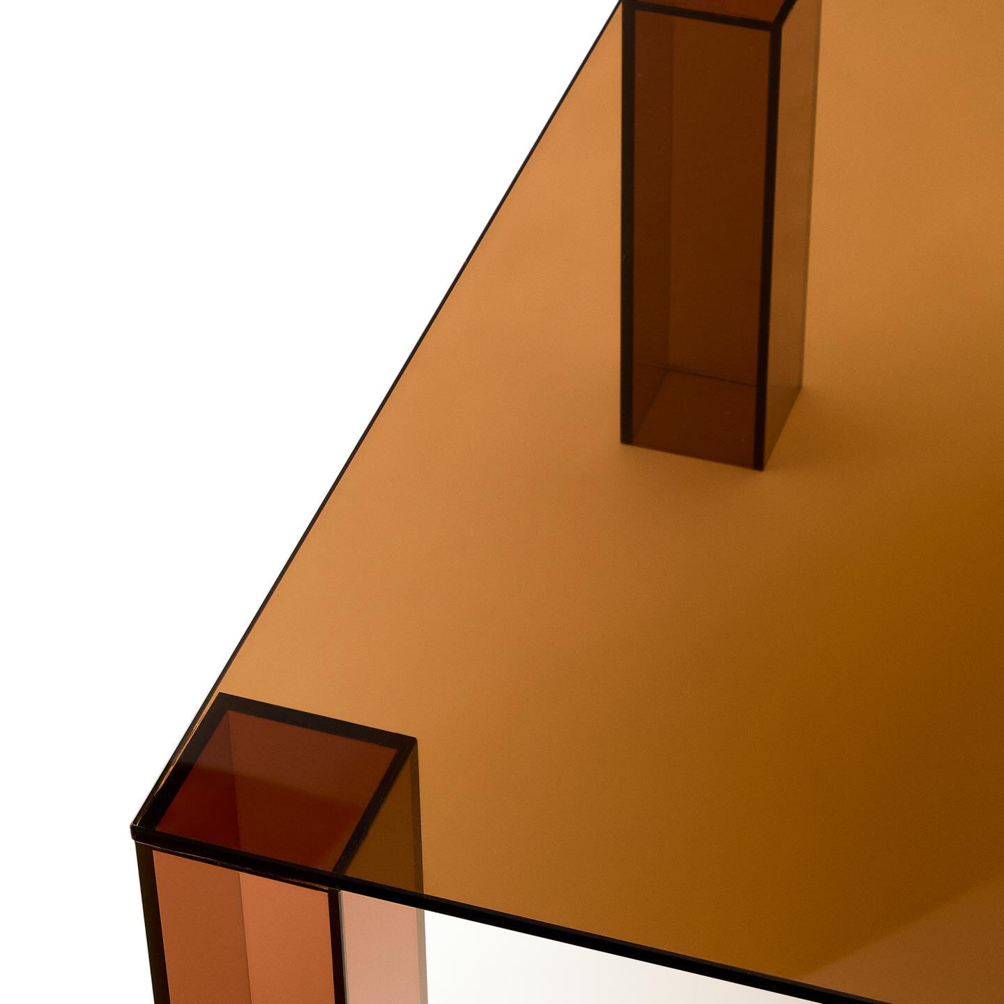 Kave Home Salontafel 'Adularia' Glas, 85 x 85cm, kleur Bruin