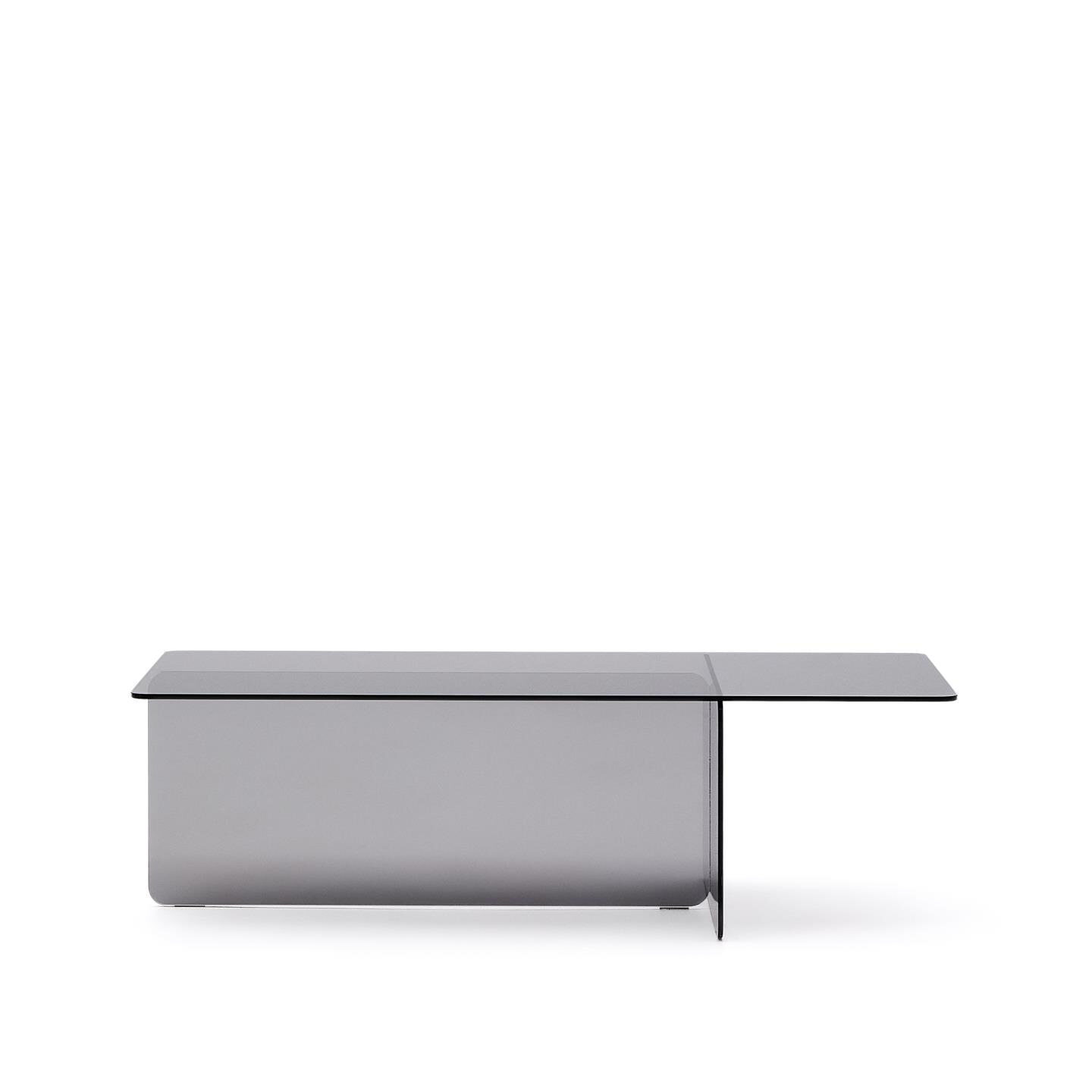Kave Home Salontafel Zaren Grijs glas, 120 x 60cm