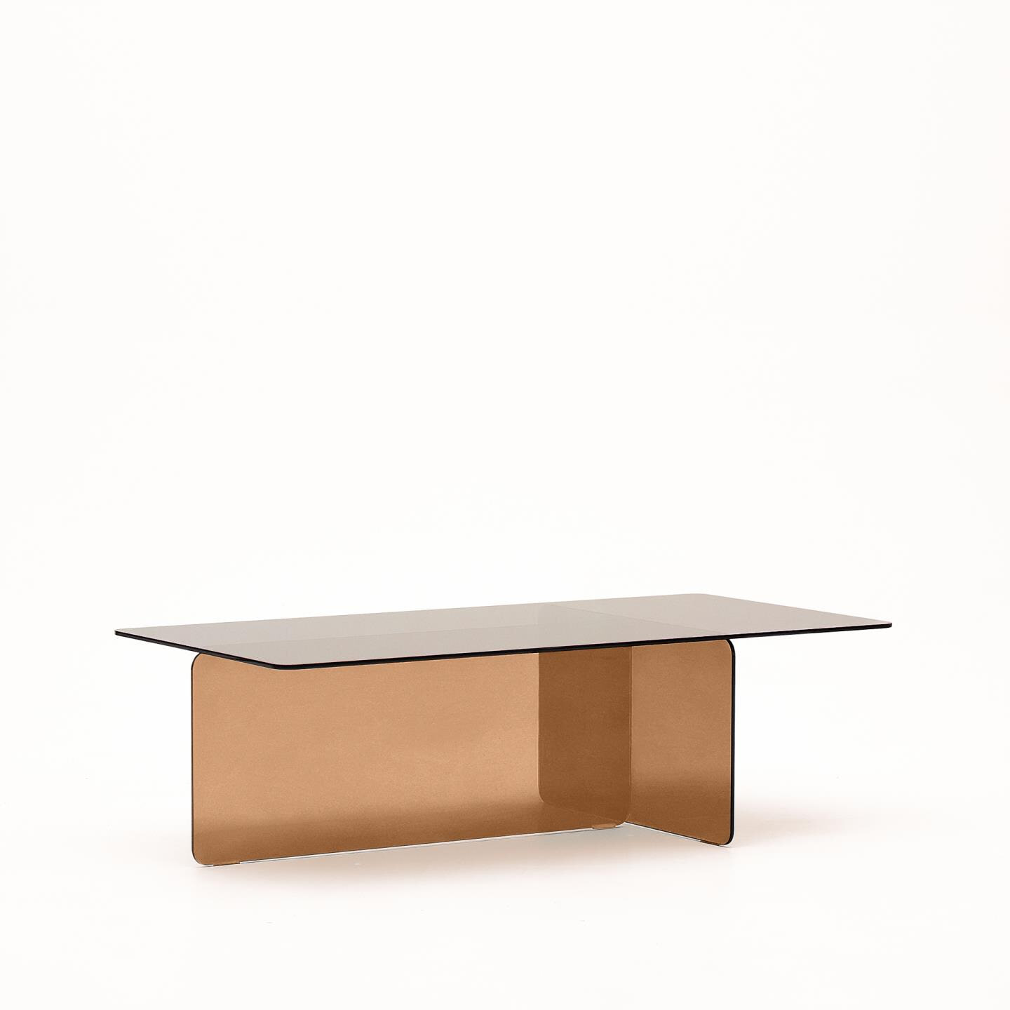 Kave Home Salontafel Zaren Bruin glas, 120 x 60cm