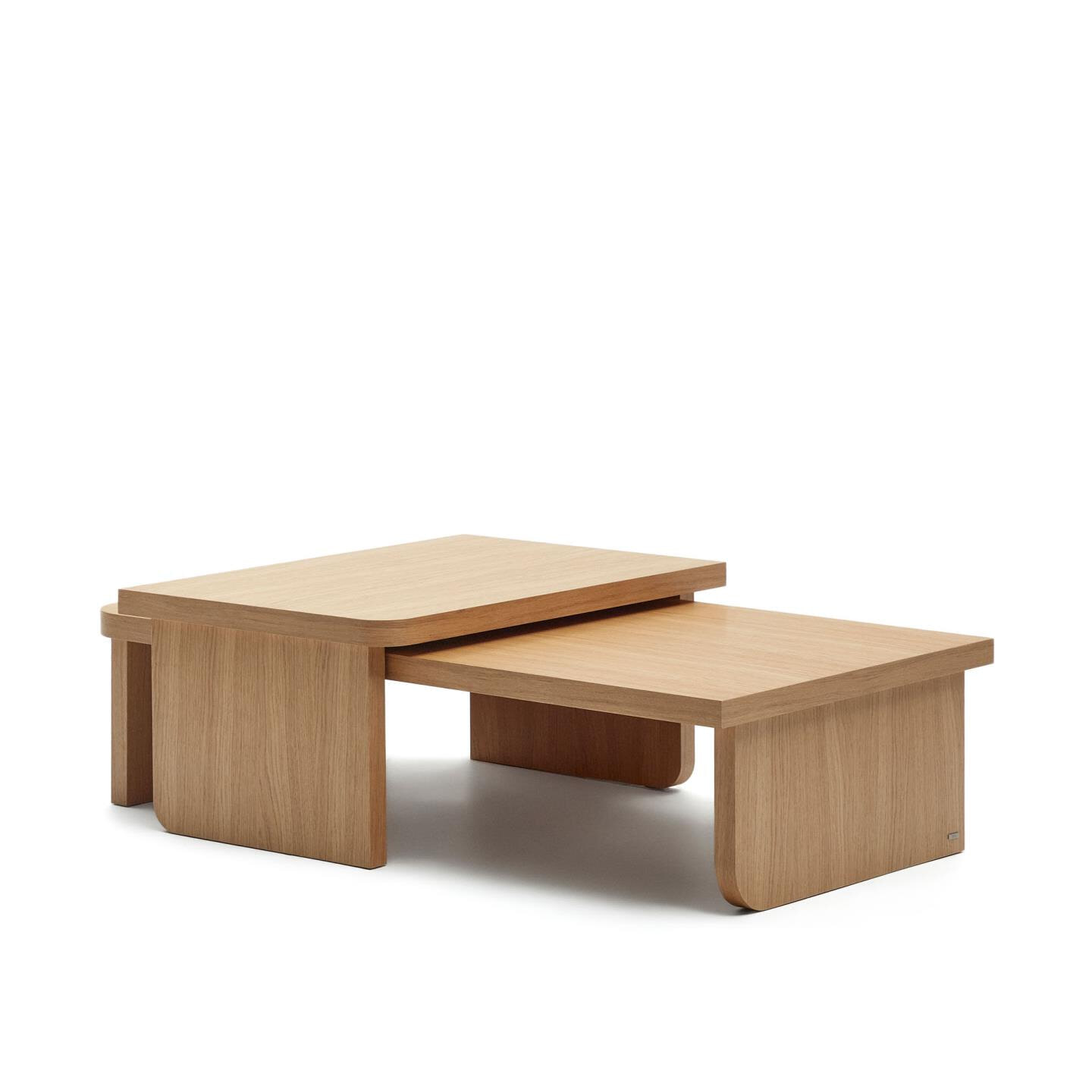 Kave Home Salontafel 'Oaq' Set van 2 stuks, Eiken