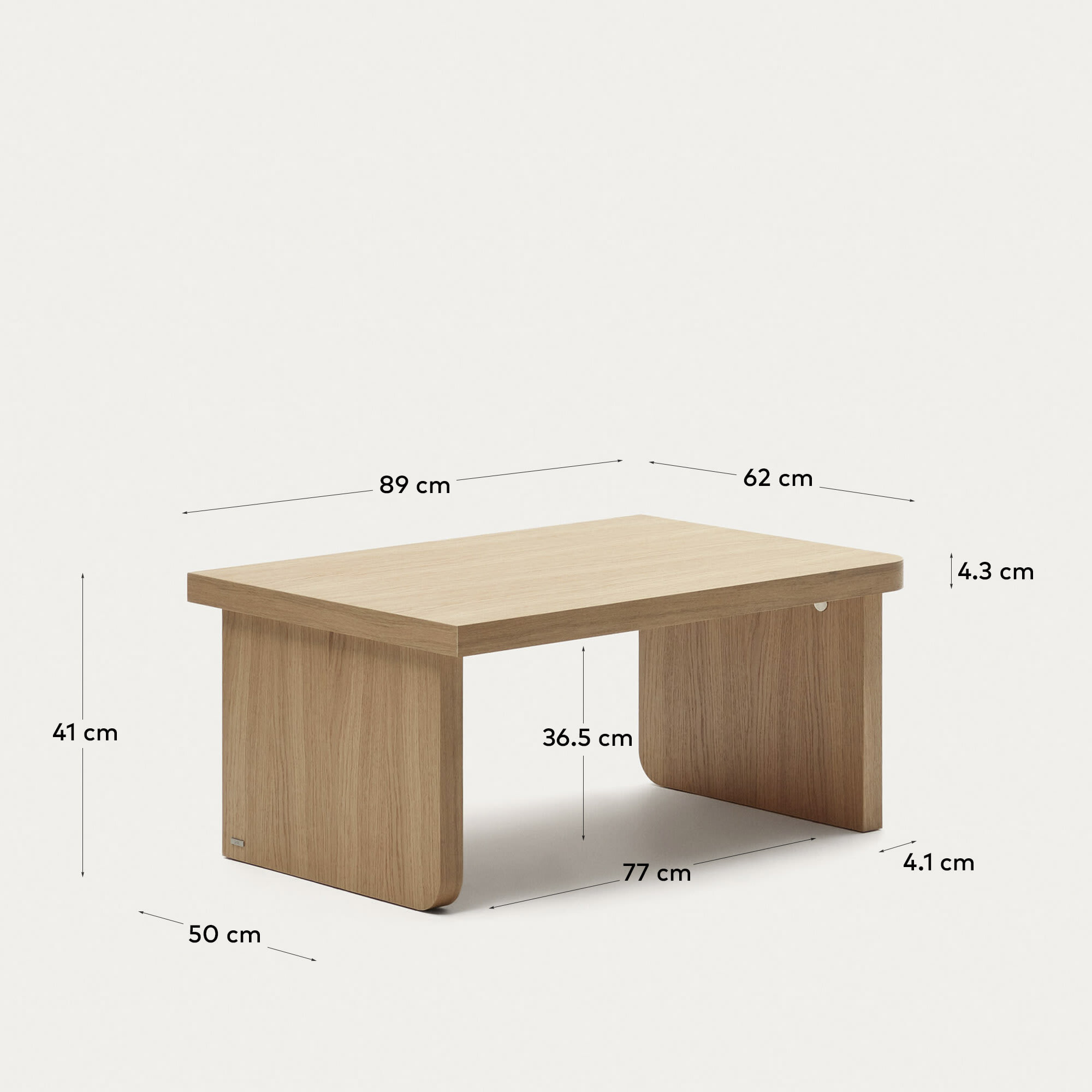 Kave Home Salontafel 'Oaq' Set van 2 stuks, Eiken