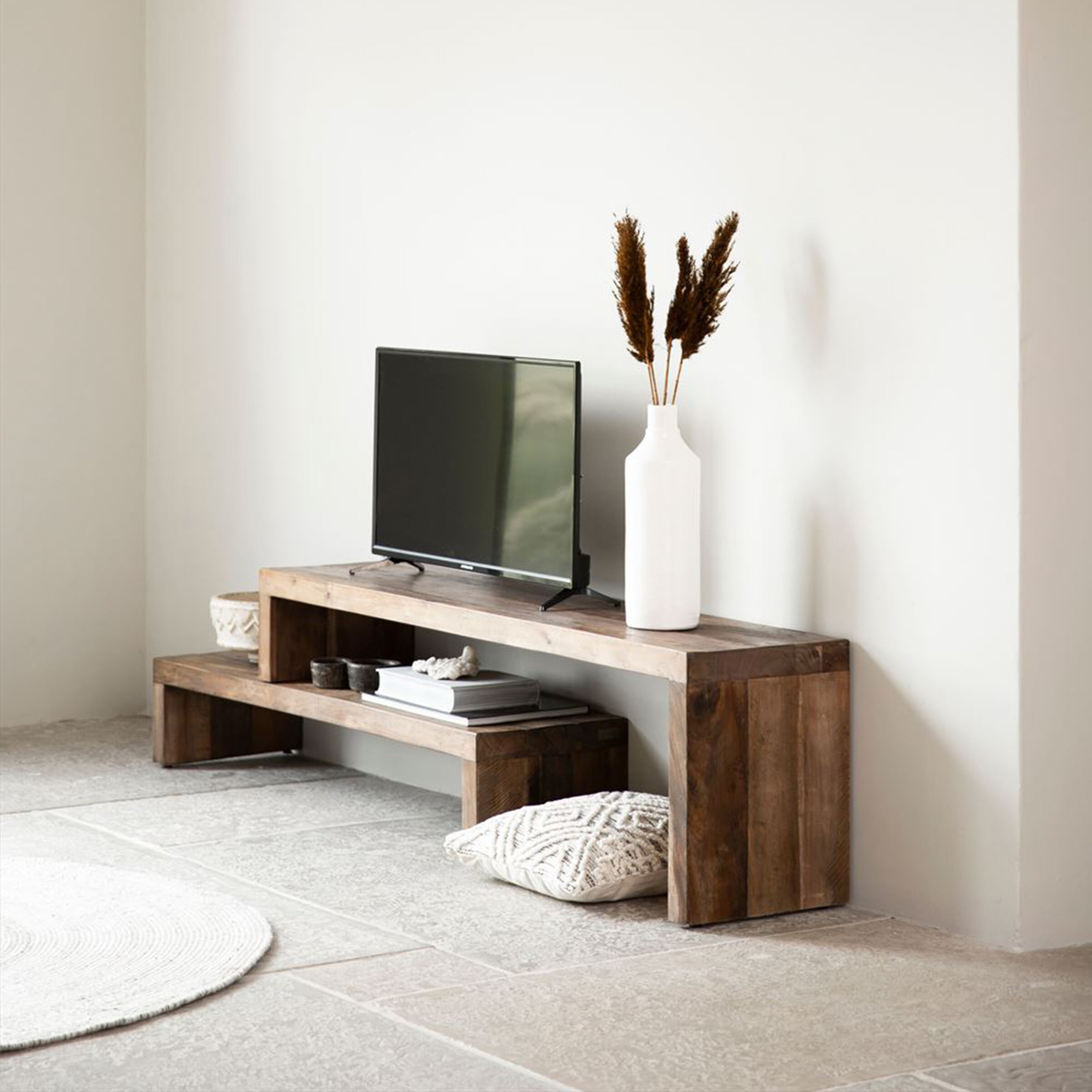 DTP Home TV-meubel Timber Gemixt hout, Set van 2 stuks - Naturel
