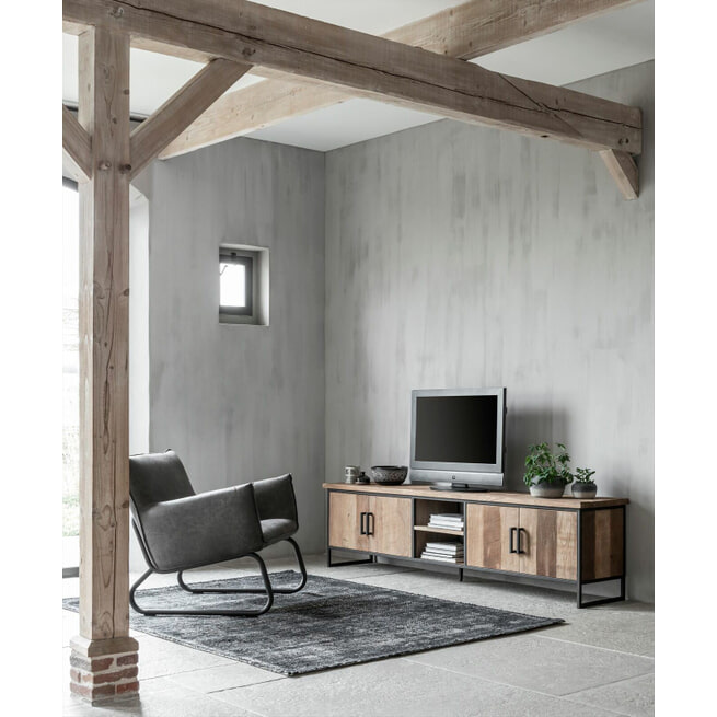 DTP Home TV-meubel 'Beam' Teakhout, 220cm, kleur Naturel