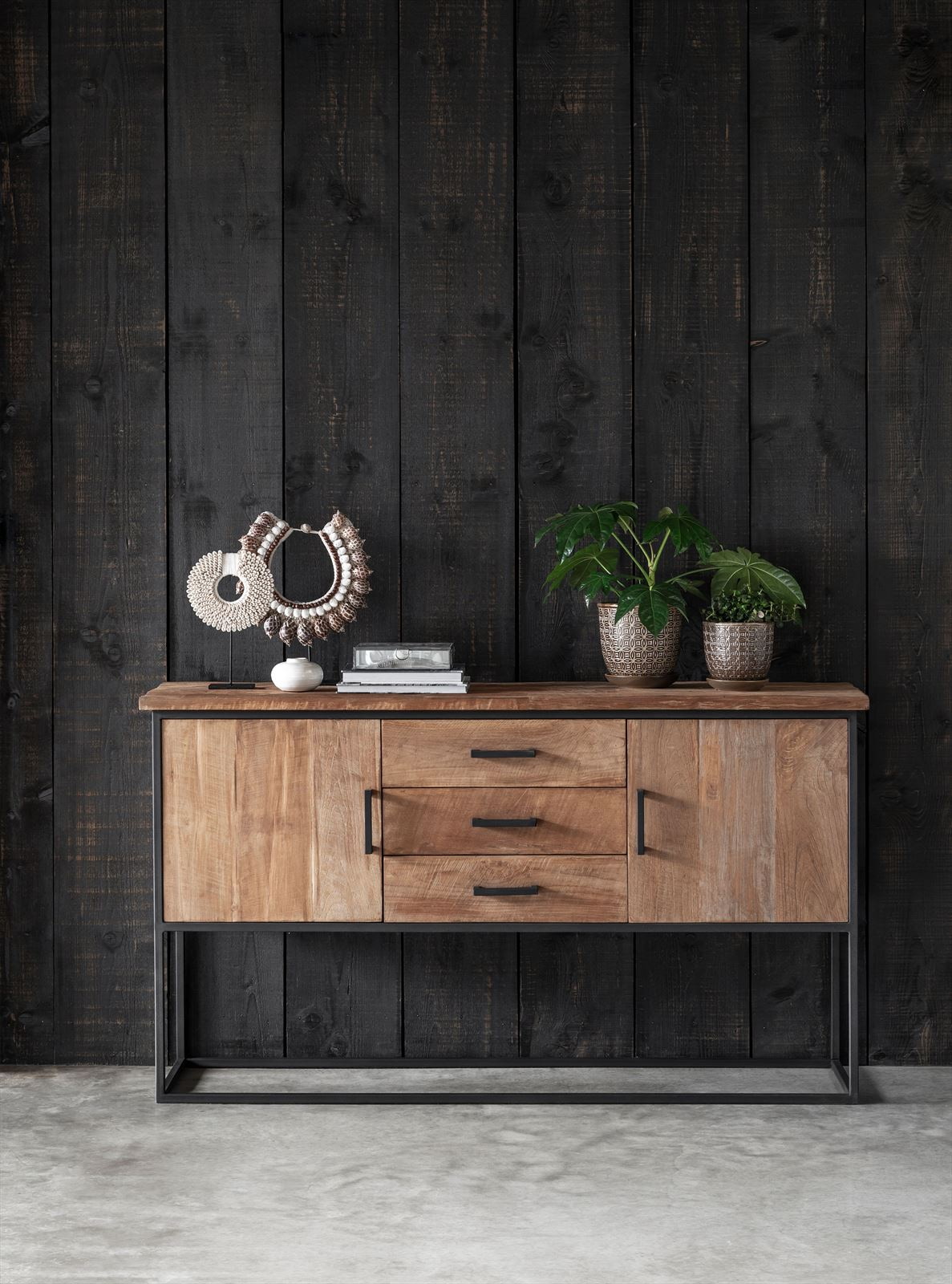DTP Home Dressoir 'Beam' Teakhout, 158cm, kleur Naturel