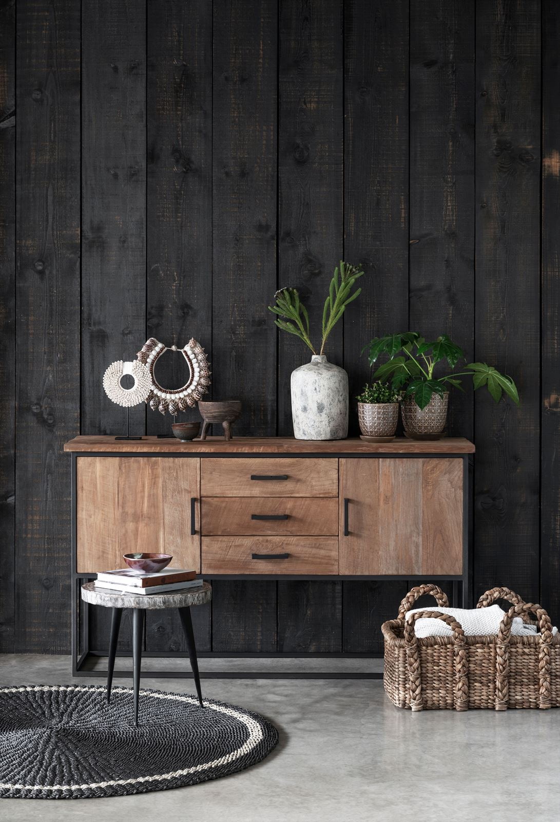 DTP Home Dressoir 'Beam' Teakhout, 158cm, kleur Naturel