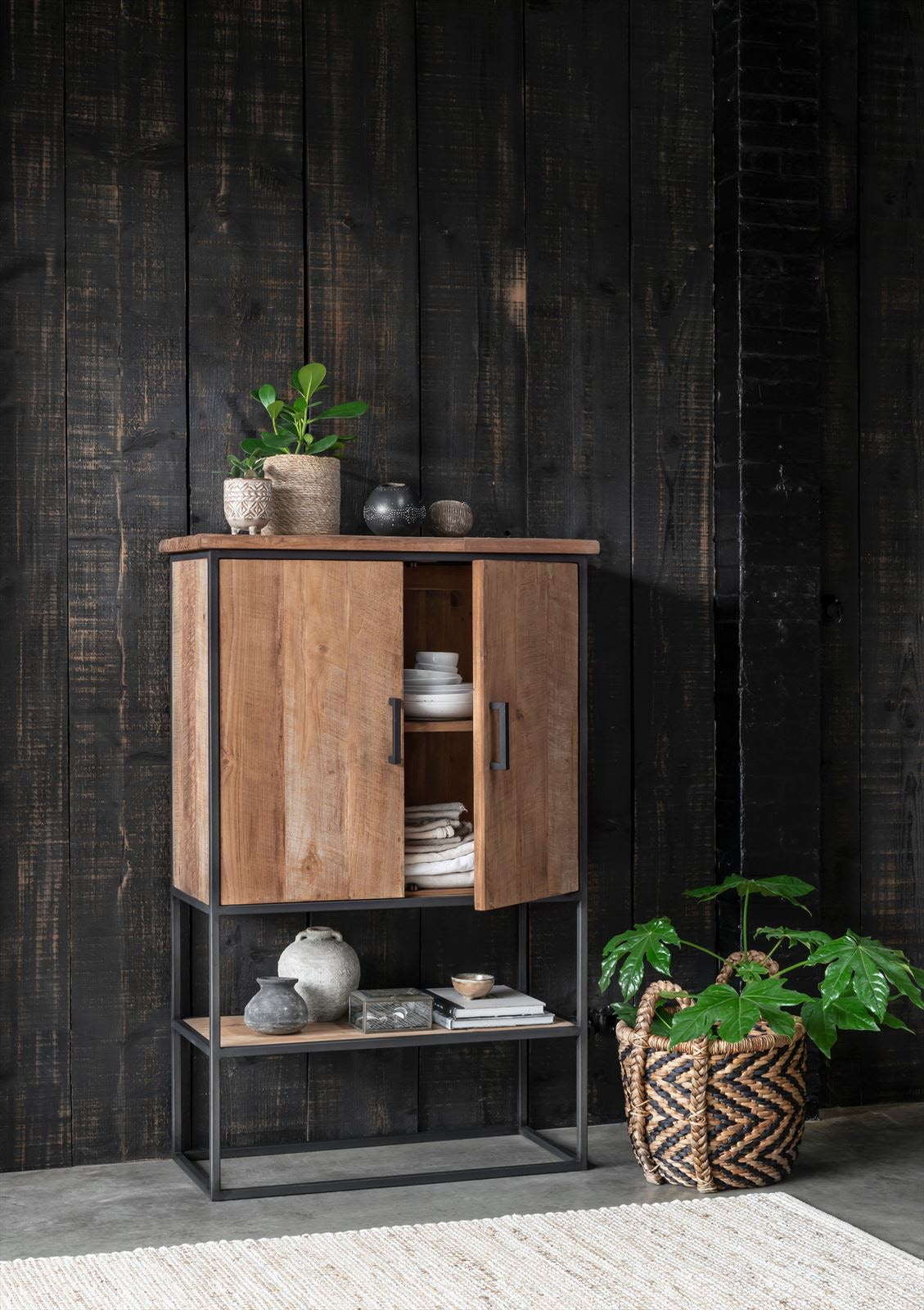 DTP Home Opbergkast 'Beam' Teakhout, 140 x 90cm, kleur Naturel