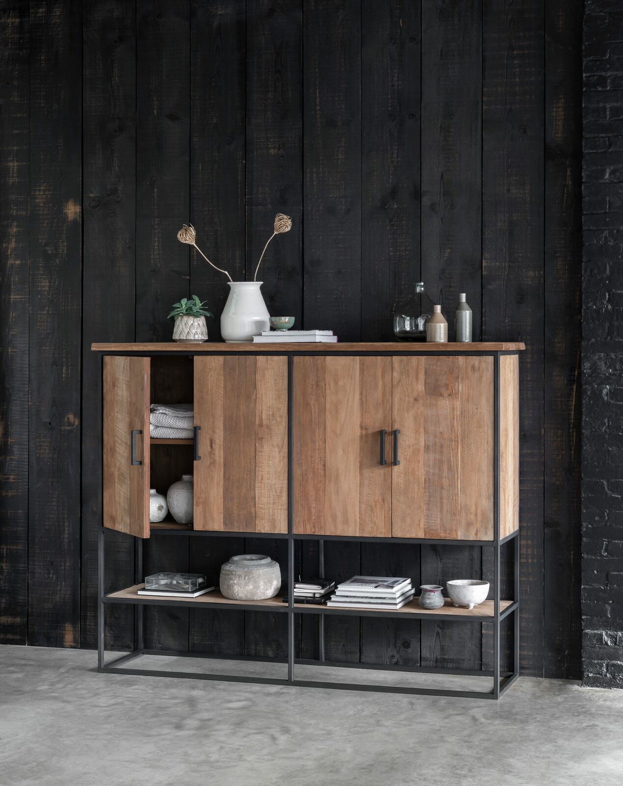 DTP Home Opbergkast 'Beam' Teakhout, 180 x 140cm, kleur Naturel