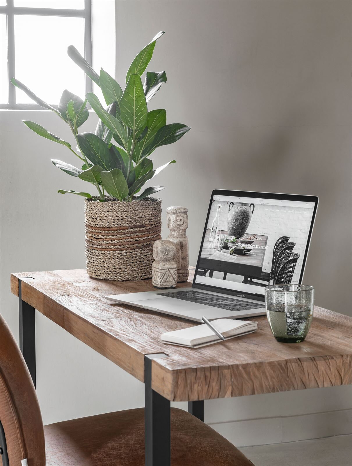 DTP Home Bureau 'Beam' Teakhout, 120 x 50cm, kleur Naturel