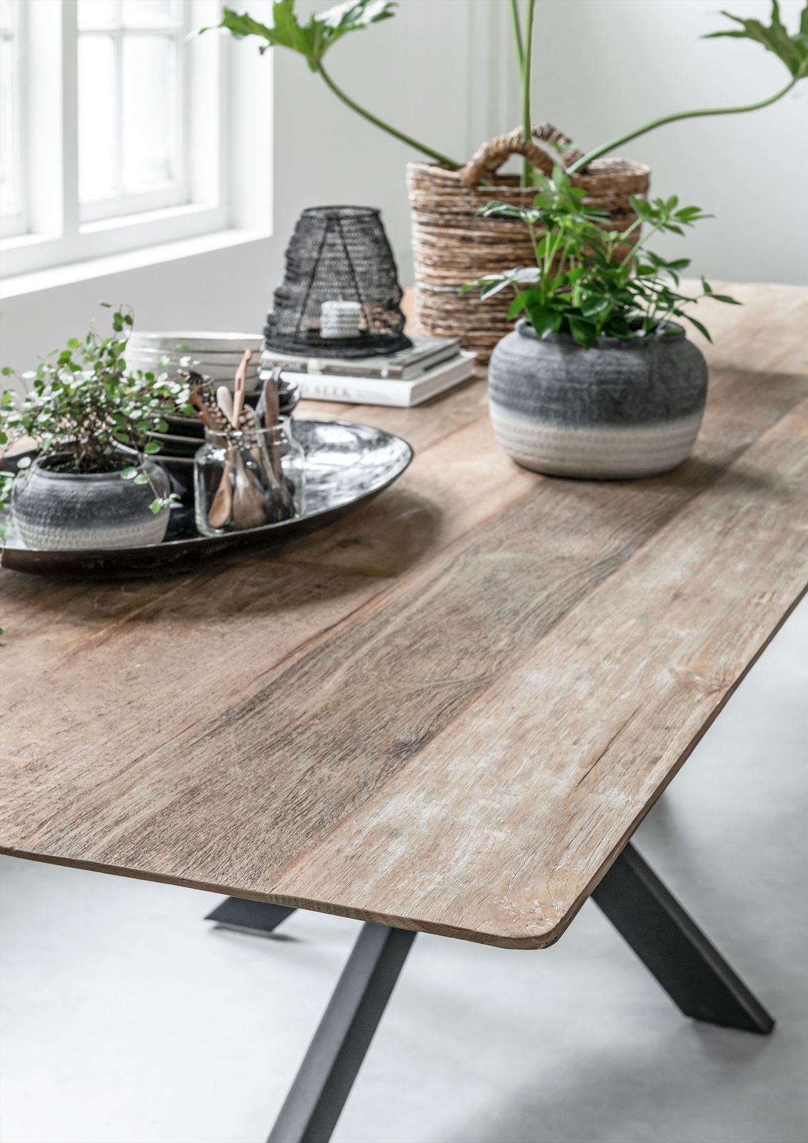 DTP Home Eettafel 'Curves' Teakhout, 210 x 100cm, kleur Naturel