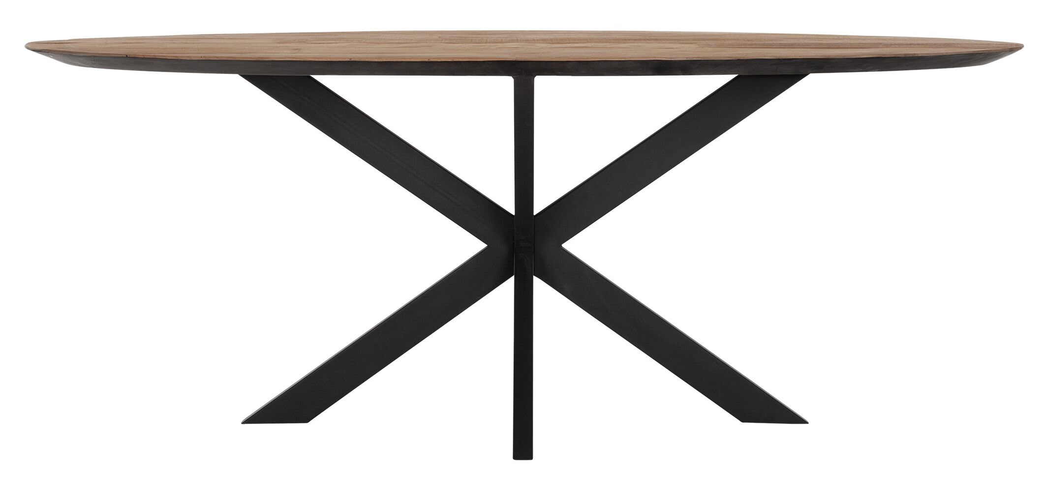 DTP Home Ovale Eettafel 'Shape' Teakhout, 200 x 100cm, kleur Naturel