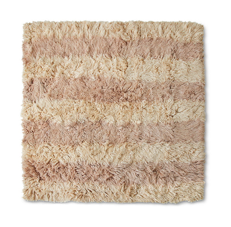 HKliving Vloerkleed Fluffy Wol, 250 x 250cm - Shore - Vierkant