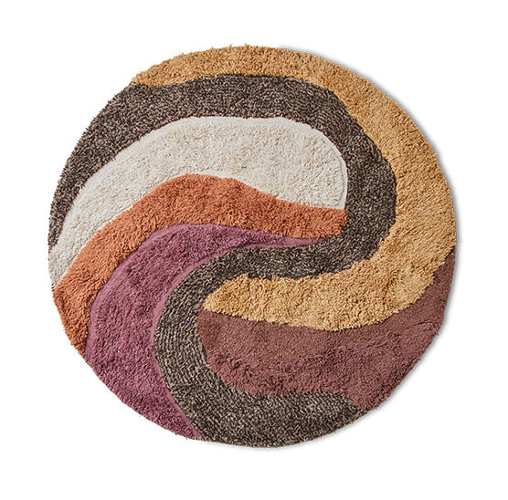 HKliving Rond Vloerkleed Round Wol, Ø150cm - Melange