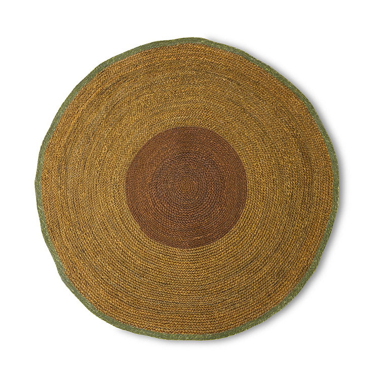 HKliving Rond Vloerkleed Round Seagrass, Ø120cm - Bruin
