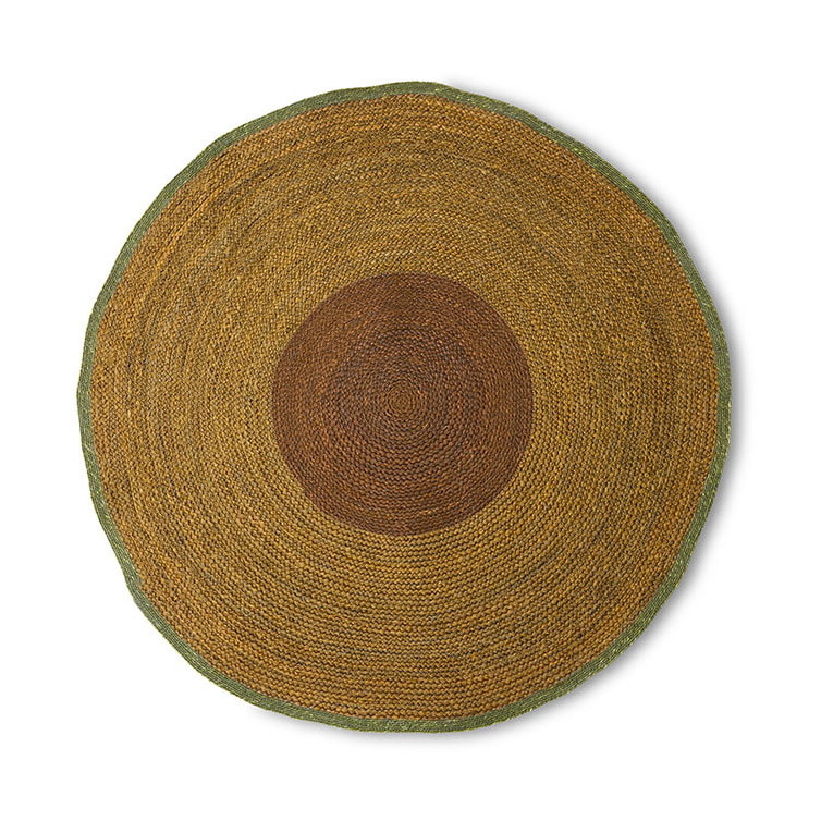 HKliving Rond Vloerkleed Round Seagrass, Ø120cm - Bruin