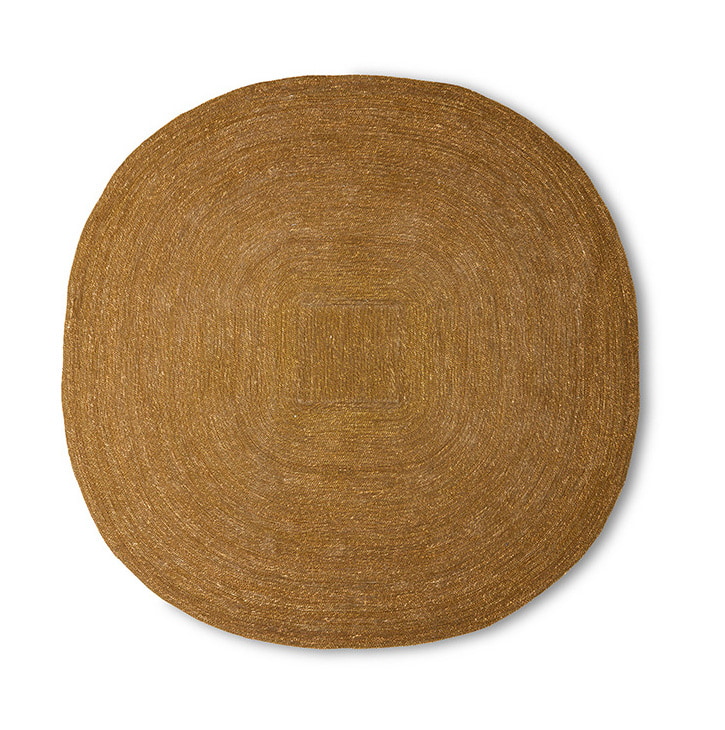 HKliving Vloerkleed Soft Edge Seagrass, 150 x 150cm - Naturel - Organisch