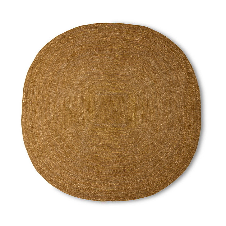 HKliving Vloerkleed Soft Edge Seagrass, 150 x 150cm - Naturel - Organisch