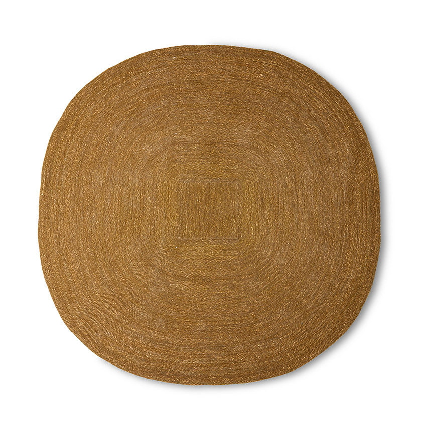 HKliving Vloerkleed Soft Edge Seagrass, 250 x 250cm - Naturel - Organisch
