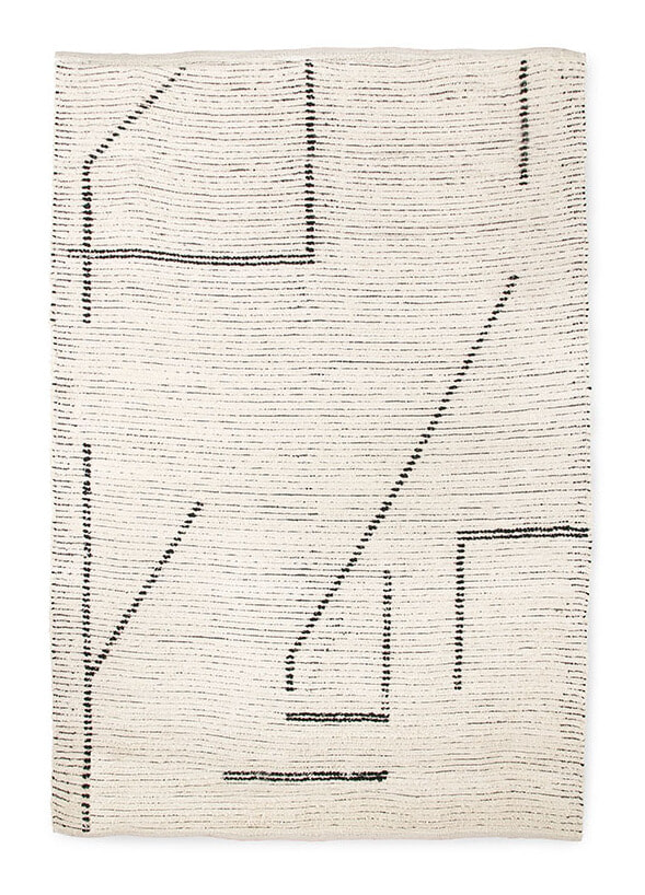HKliving Vloerkleed Woven 200 x 300cm - Crème/Antraciet