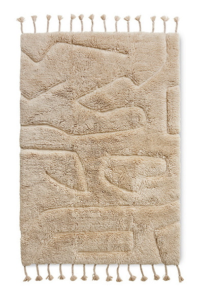HKliving Vloerkleed Limitless Wol, 140 x 200cm - Crème