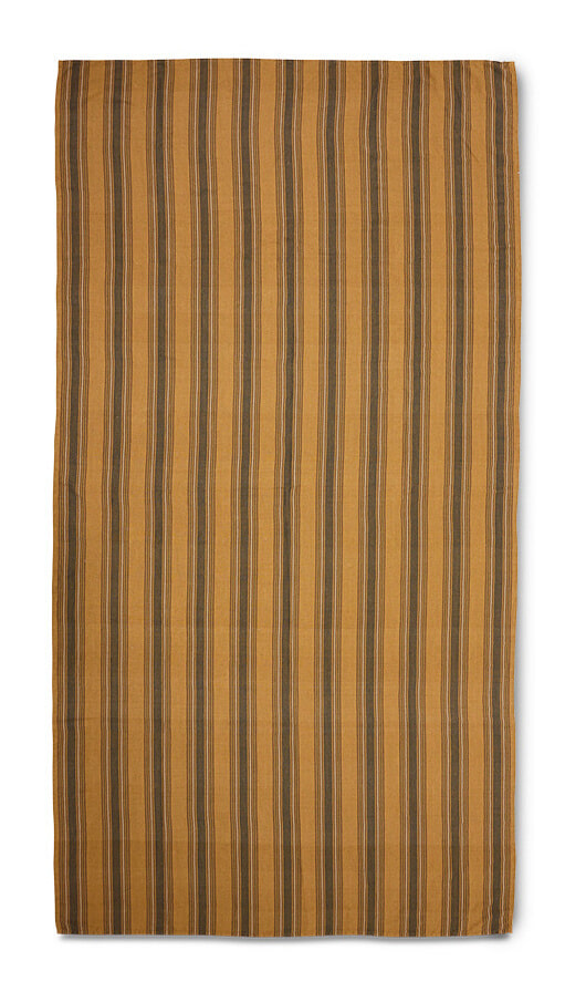 HKliving Tafelkleed Vida striped Linnen, 160 x 300cm - Amber/Grijs