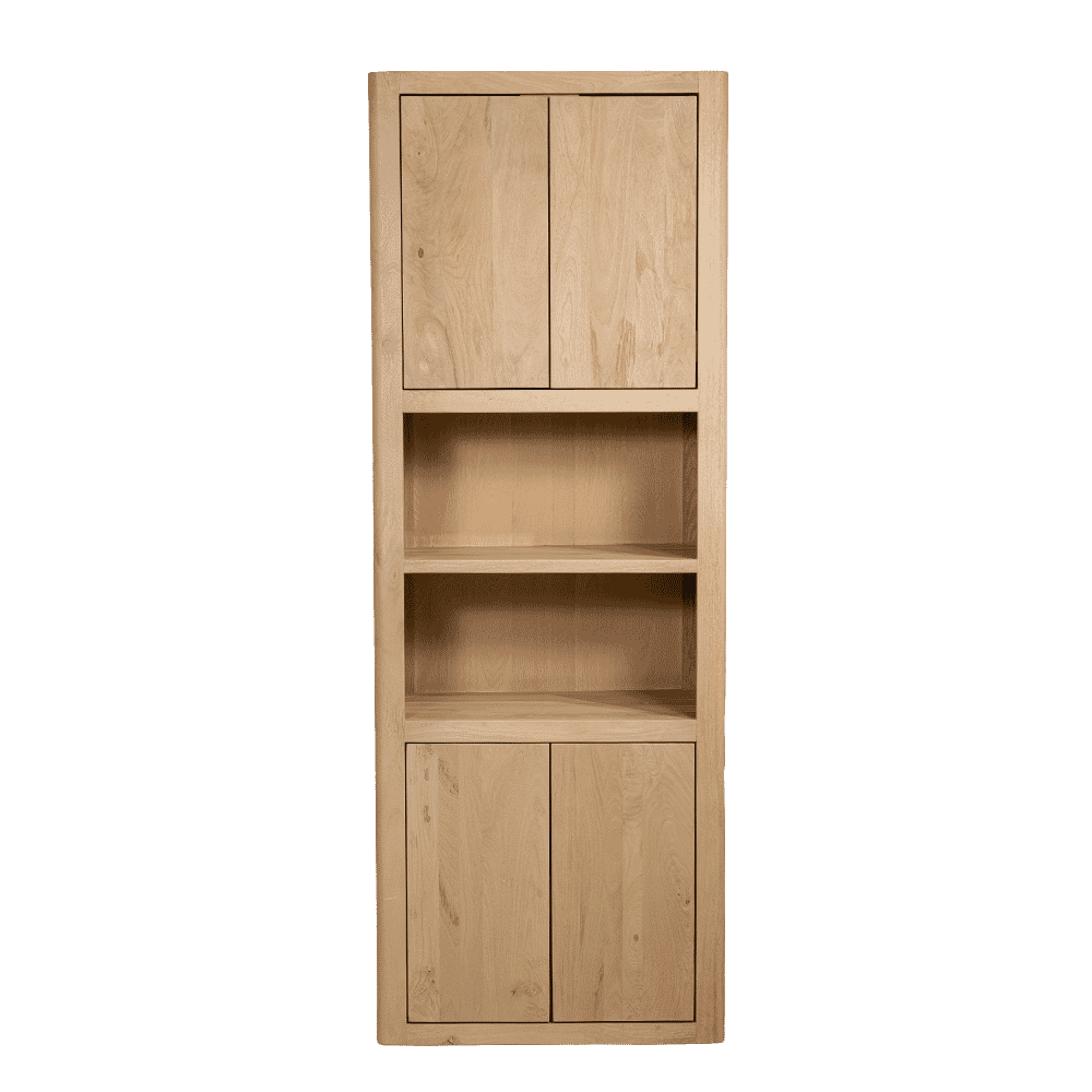 Tower Living Opbergkast 'Tenna' Mangohout, Met 2 open vakken, 220 x 80cm, kleur Naturel