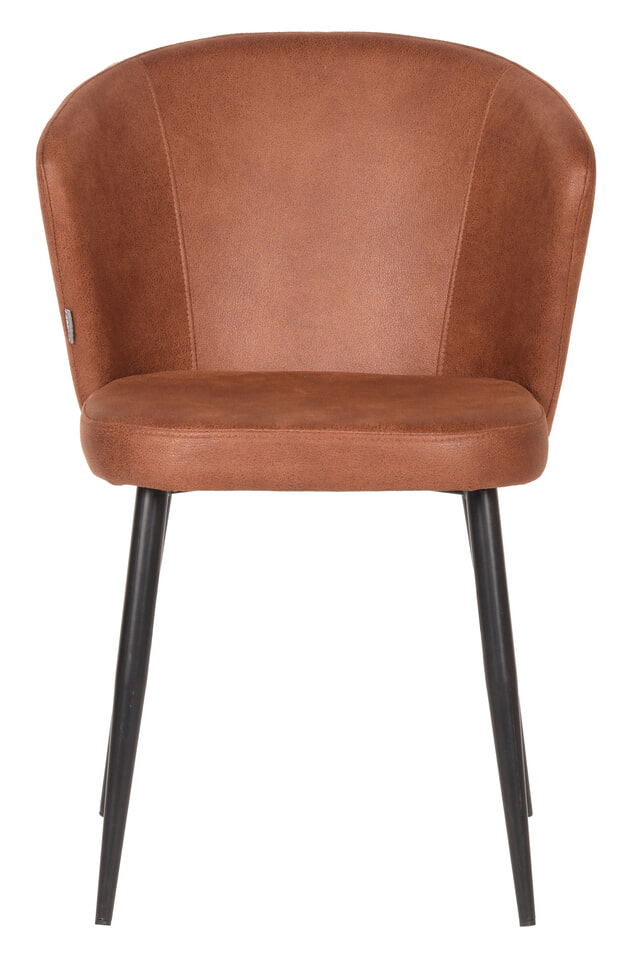 LABEL51 Eetkamerstoel 'Wave' Microfiber, kleur Cognac
