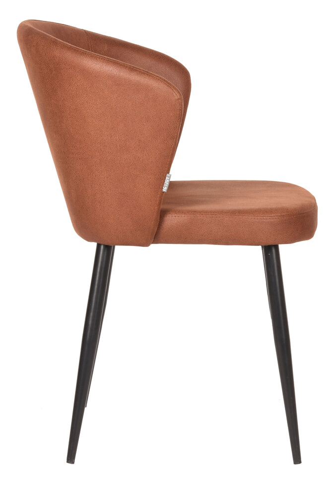 LABEL51 Eetkamerstoel 'Wave' Microfiber, kleur Cognac