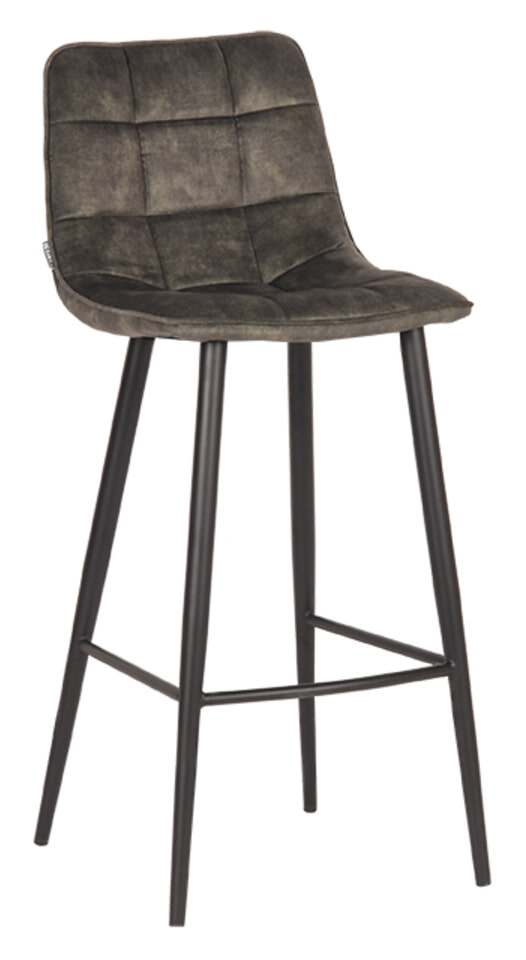 LABEL51 Barkruk 'Jelt' Velvet (zithoogte 78cm)