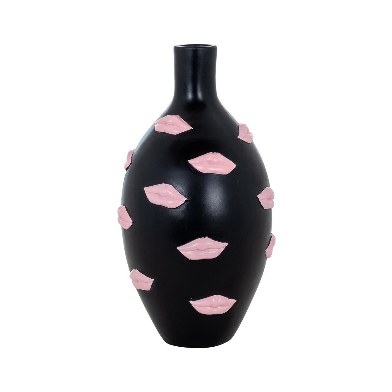 Richmond Vaas Kisses 25cm - Zwart/Roze