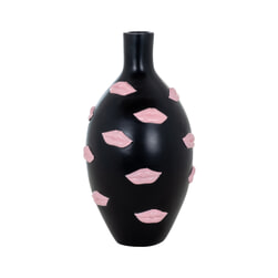 Richmond Vaas 'Kisses' Resin, kleur Zwart/Roze
