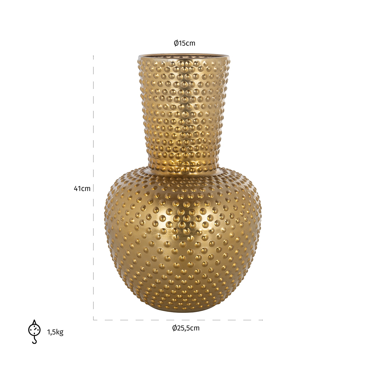 Richmond Vaas 'Nola' 41cm hoog, kleur Goud