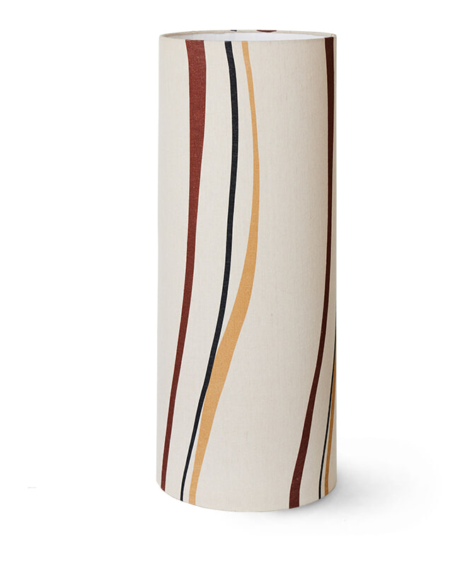 HKliving Lampenkap Cylinder Swirl Linnen, Ø33cm - Beige,Meerkleurig