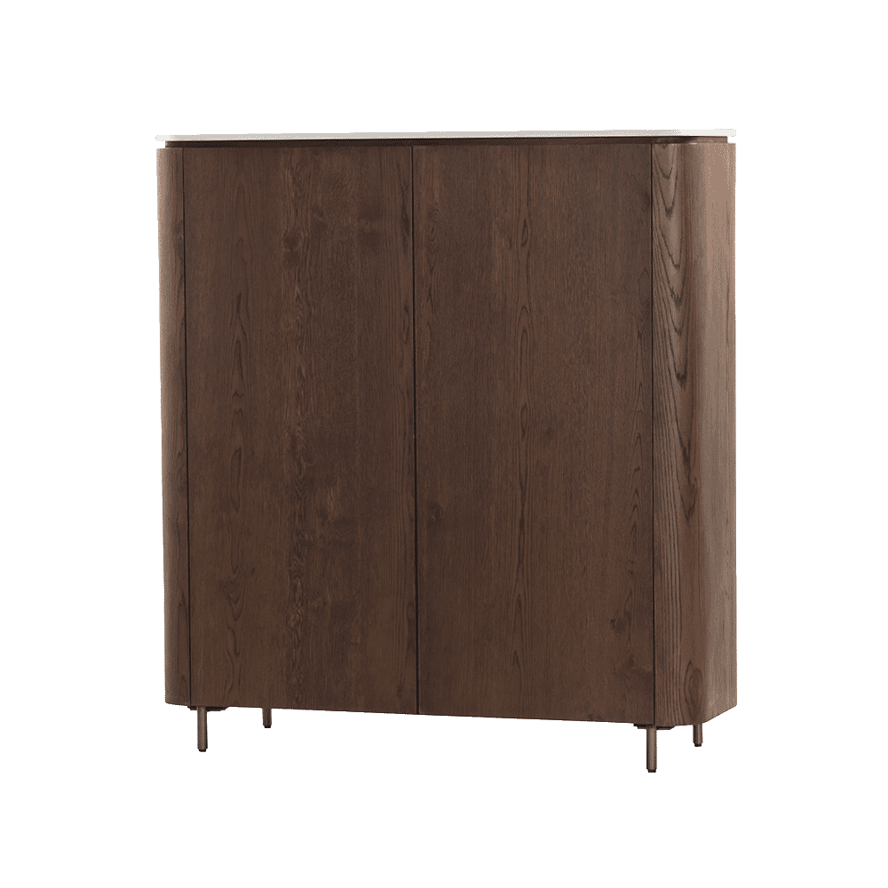 Tower Living Opbergkast Venzone Travertinlook en eiken, 145 x 135cm - Bruin