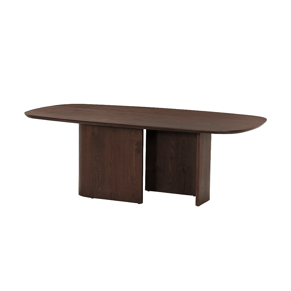 Tower Living Deens Ovale Eettafel Venzone Eiken, 180 x 100cm - Donkerbruin - Ovaal