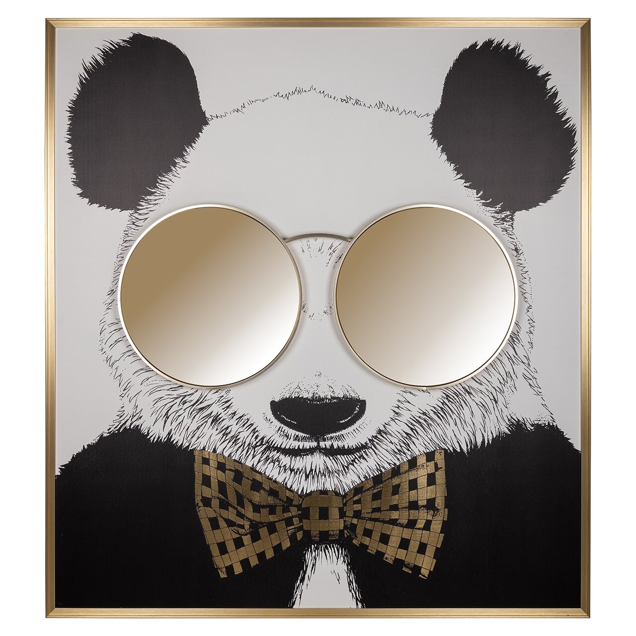 Richmond Wall Art shiny Panda - Zwart