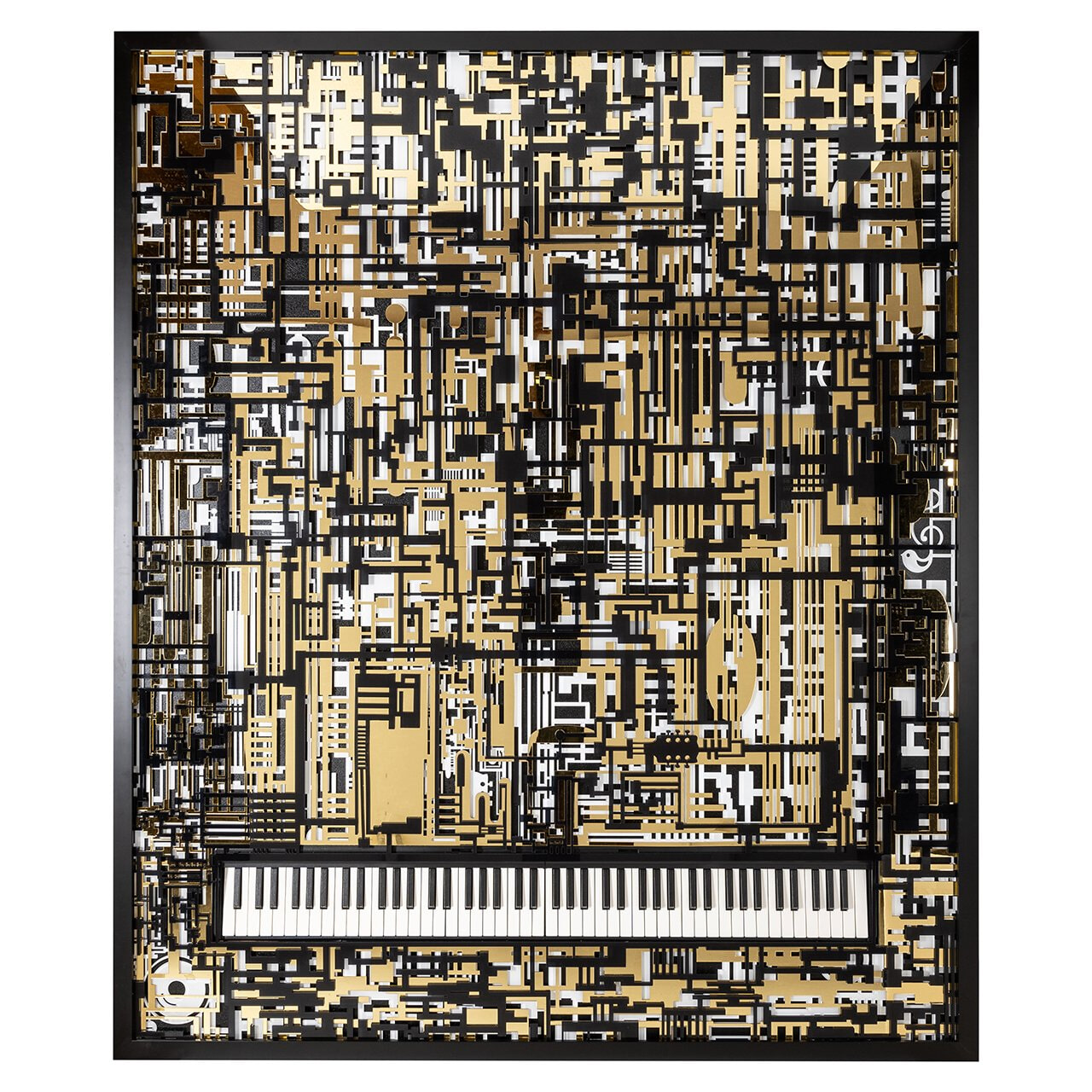 Richmond Wall Art Piano Wibi - Zwart