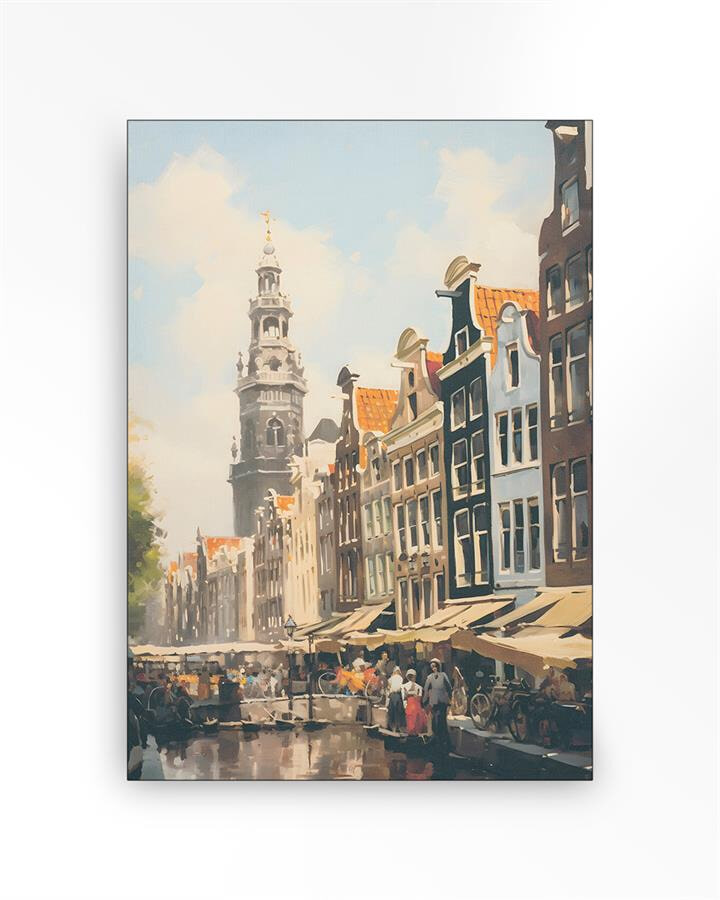 Urban Cotton Wandkleed Amsterdam in zwart frame