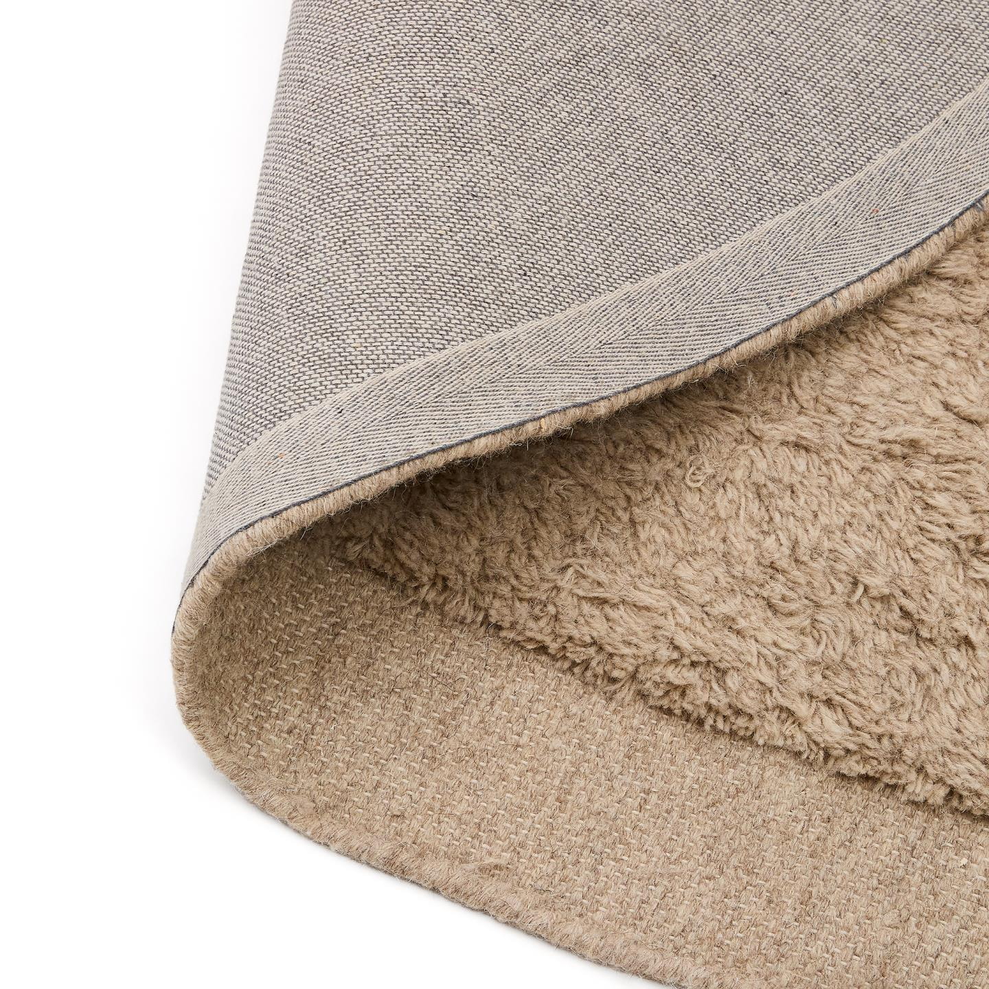 Kave Home Rond Vloerkleed 'Marely' 200cm, kleur Beige