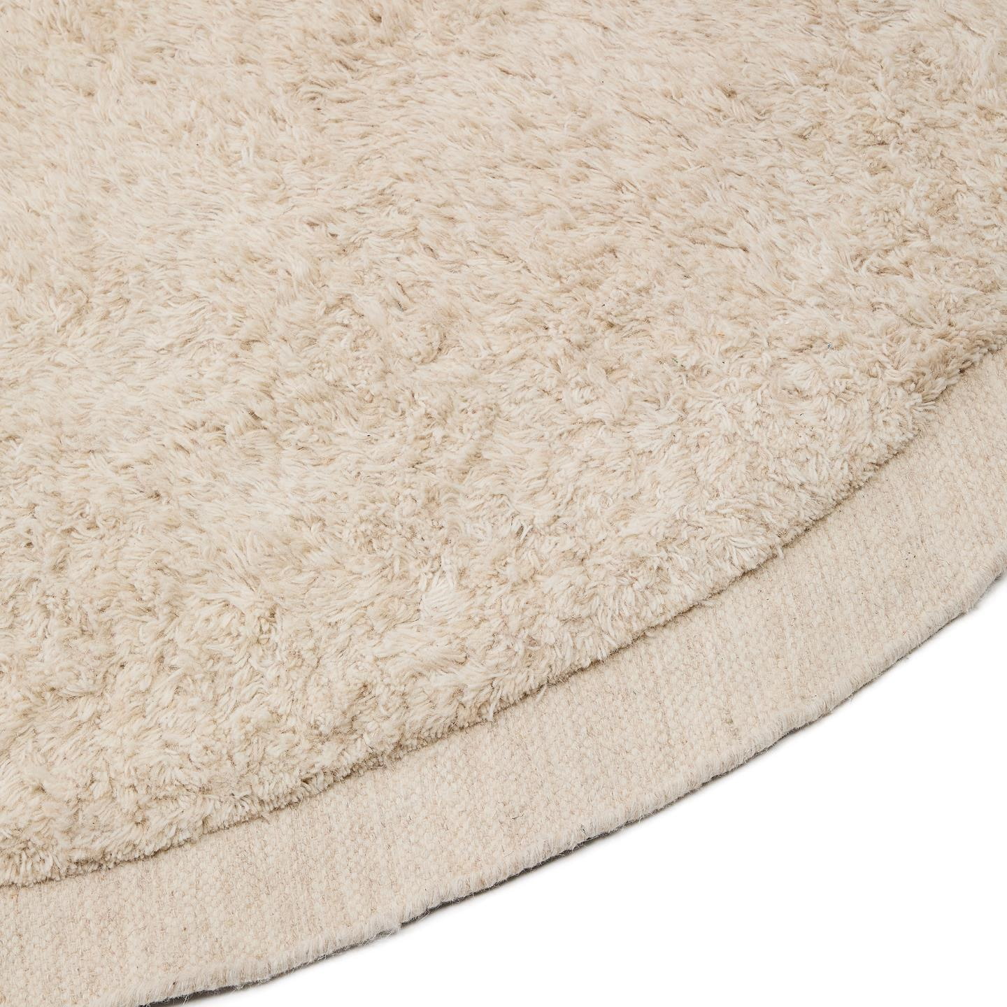Kave Home Rond Vloerkleed 'Marely' 200cm, kleur Off White