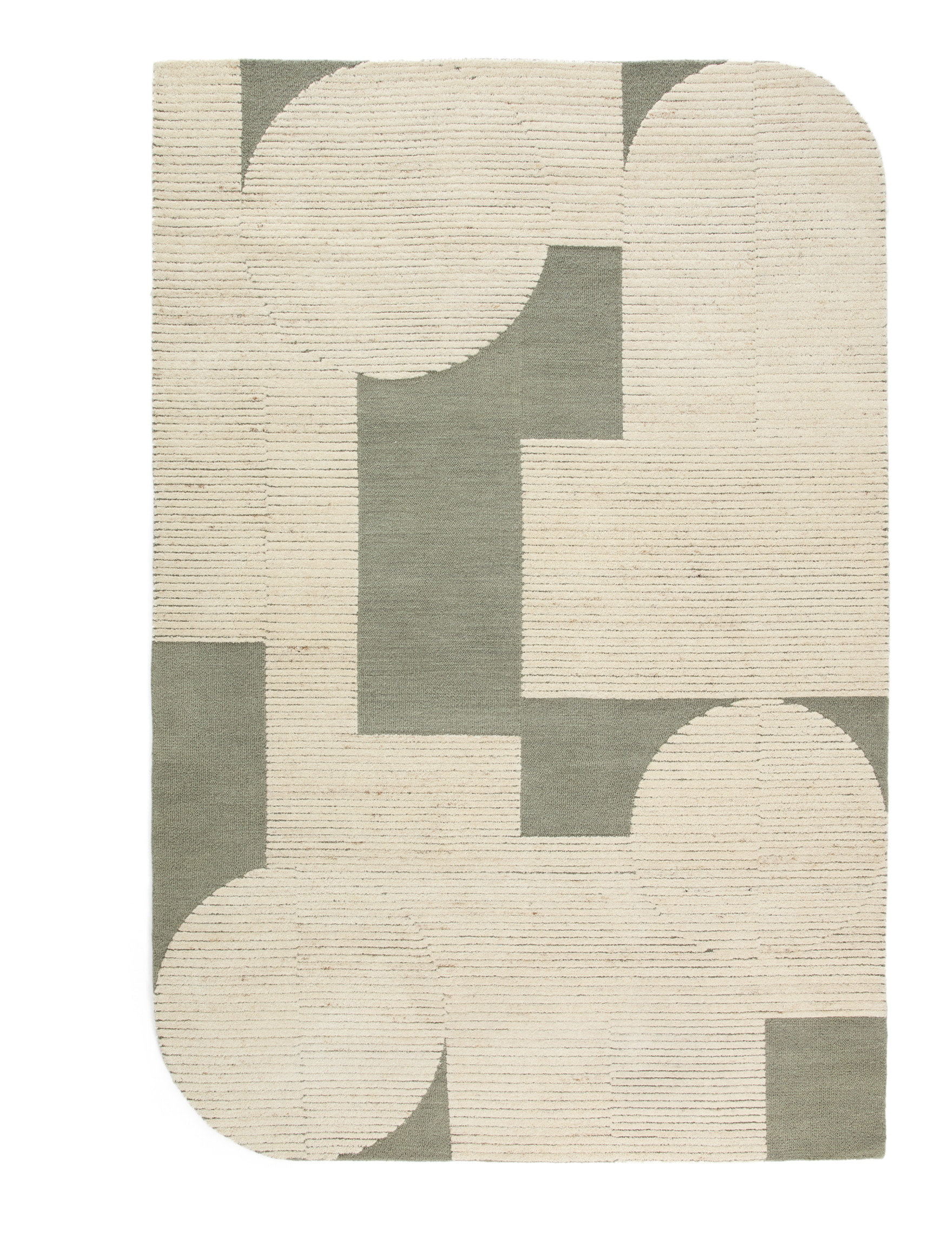 Kave Home Vloerkleed Bralen Wol, 200 x 300cm - Beige,Groen