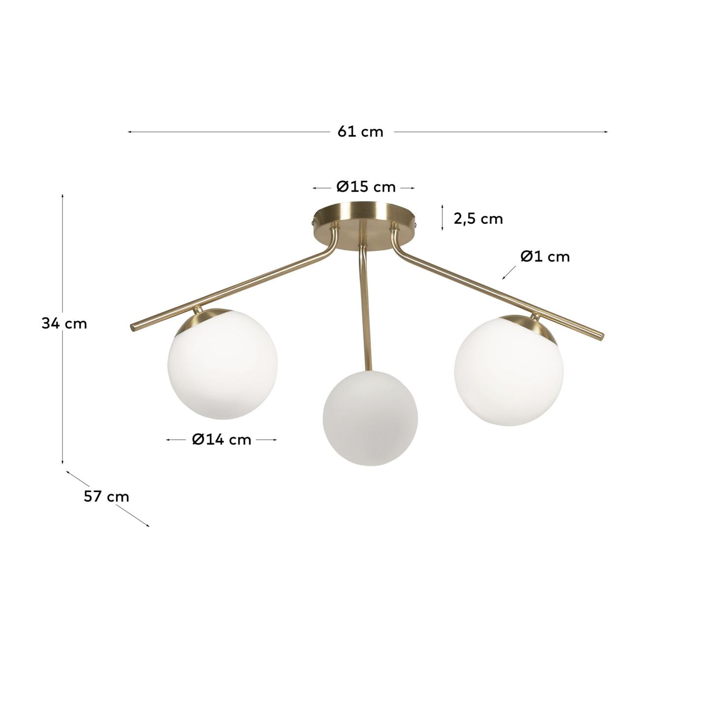 Kave Home Plafondlamp 'Mahala' 3-lamps