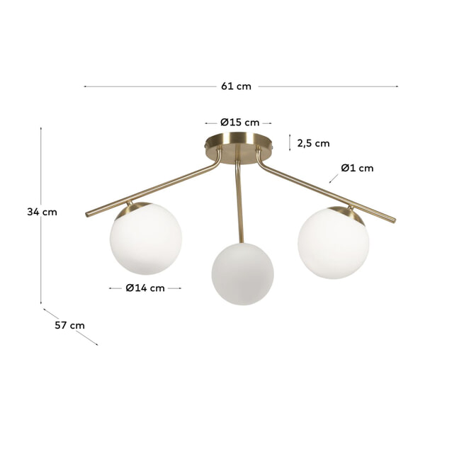 Kave Home Plafondlamp 'Mahala' 3-lamps